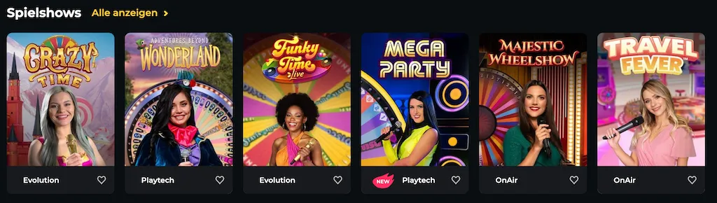 Boomerang Casino Spielshows